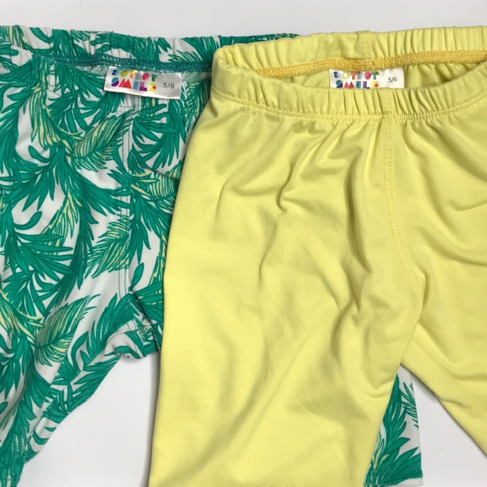 2 EUC Dot Dot Smile Legging Shorts Size 5/6